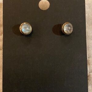 Sterling silver moonstone studs
